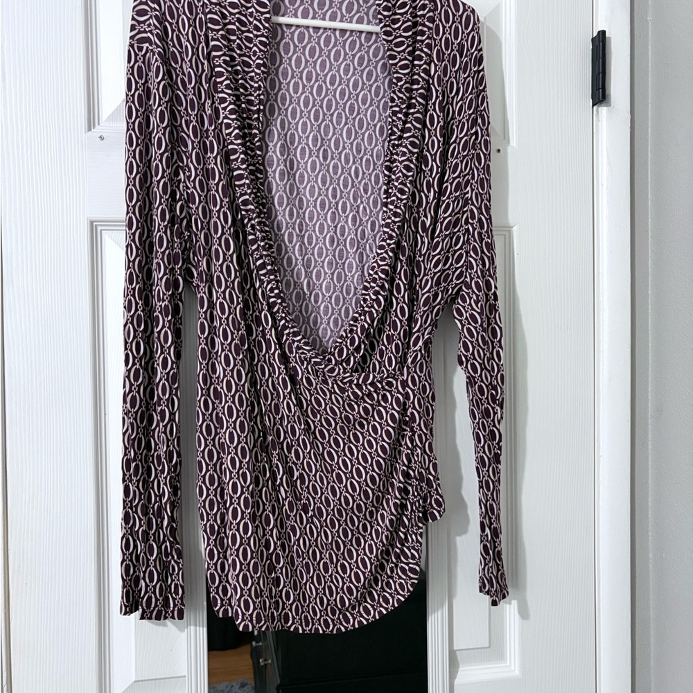 Stylish Long Sleeve Patterned Top